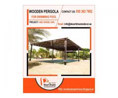 Wooden Flooring Pergola Dubai | Swimming Pool Area Pergola Uae | Barbecue Pergola Uae.