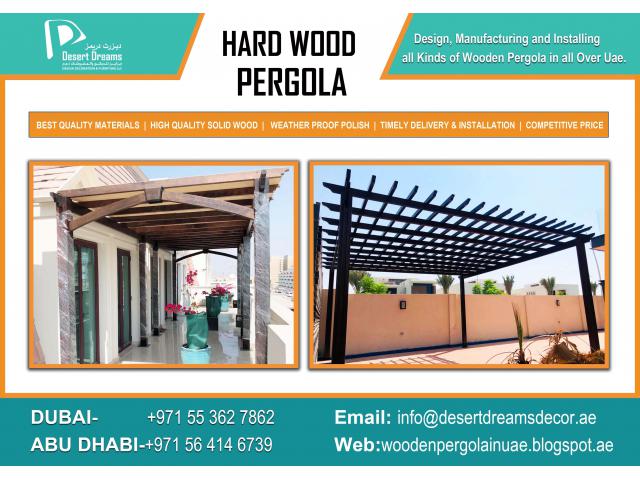 Wooden Flooring Pergola Dubai | Swimming Pool Area Pergola Uae | Barbecue Pergola Uae.