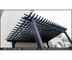 Wooden Flooring Pergola Dubai | Swimming Pool Area Pergola Uae | Barbecue Pergola Uae.