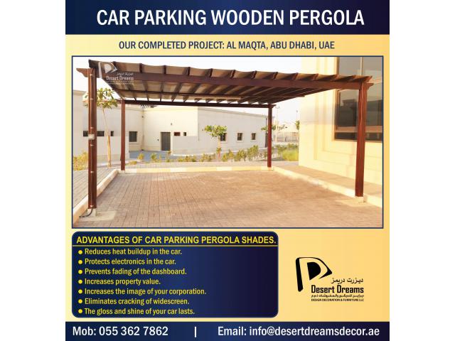 Car Parking Wooden Pergola Dubai | Manufacturing and Installing Car Parking Wood Pergola in Uae.