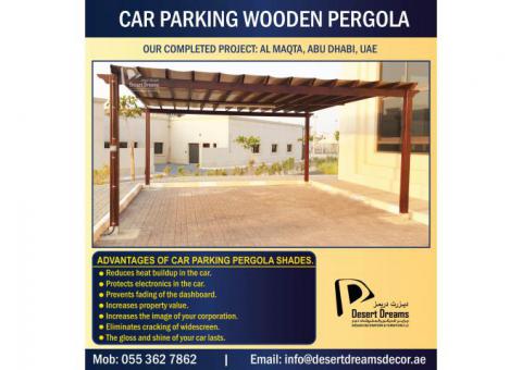 Car Parking Wooden Pergola Dubai | Manufacturing and Installing Car Parking Wood Pergola in Uae.