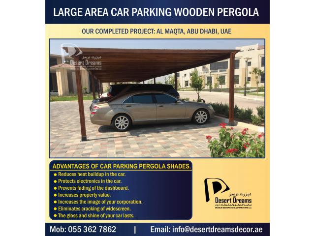 Car Parking Wooden Pergola Dubai | Manufacturing and Installing Car Parking Wood Pergola in Uae.