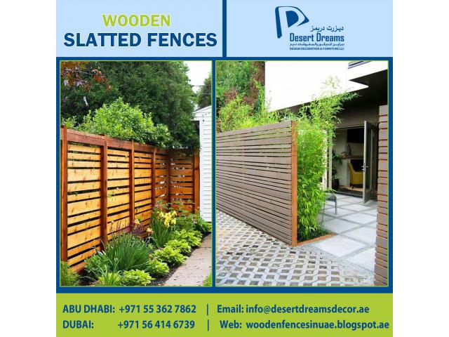 Wooden Slat Fences Supplier in Uae | Wooden Slat Privacy Panels in Dubai.