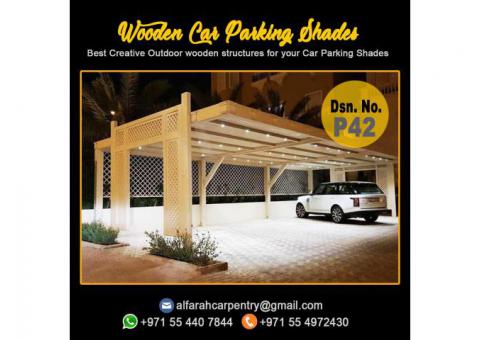 Two Car Parking Shades Dubai | Three cars Parking Shade UAE | Wooden Car Parking Shades Dubai