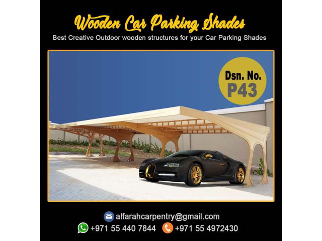 Two Car Parking Shades Dubai | Three cars Parking Shade UAE | Wooden Car Parking Shades Dubai