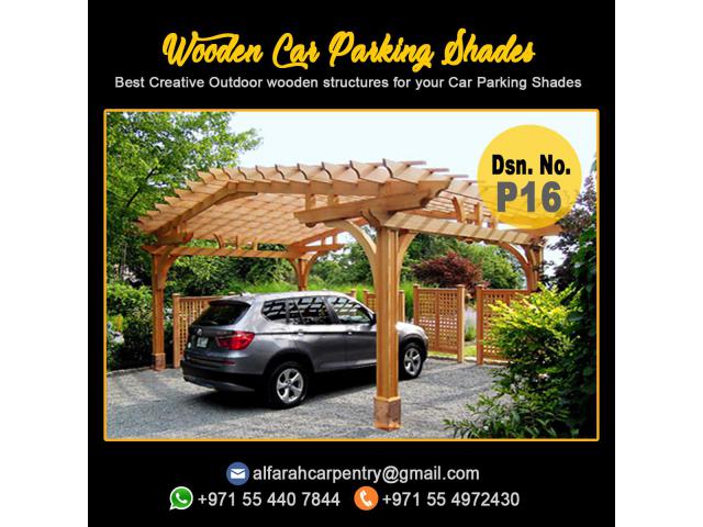 Two Car Parking Shades Dubai | Three cars Parking Shade UAE | Wooden Car Parking Shades Dubai