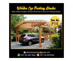 Two Car Parking Shades Dubai | Three cars Parking Shade UAE | Wooden Car Parking Shades Dubai