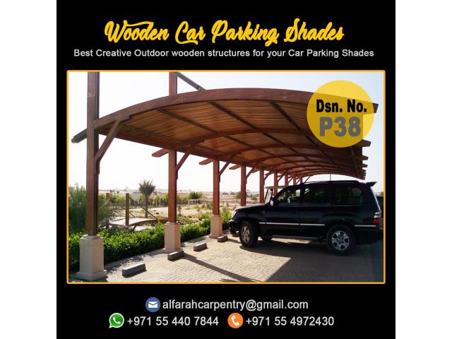 Two Car Parking Shades Dubai | Three cars Parking Shade UAE | Wooden Car Parking Shades Dubai