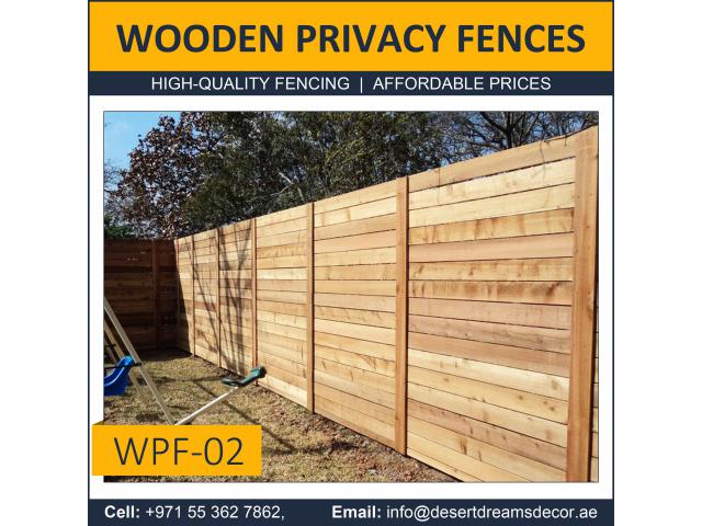 Wall Mounted Slatted Fence Dubai | Wooden Slatted Panels Privacy in UAE.