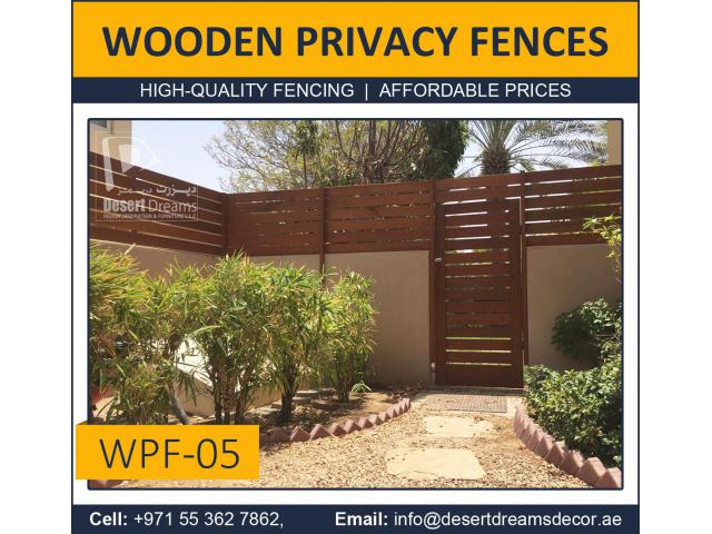 Wall Mounted Slatted Fence Dubai | Wooden Slatted Panels Privacy in UAE.