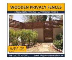 Wall Mounted Slatted Fence Dubai | Wooden Slatted Panels Privacy in UAE.