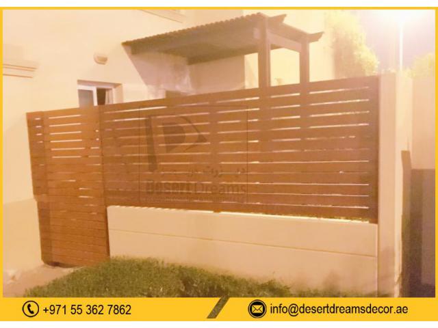 Wall Mounted Slatted Fence Dubai | Wooden Slatted Panels Privacy in UAE.