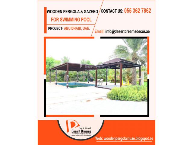 African Teak Wood Pergola Uae | Malaysia Wood Pergola | Sun Shades Covered Pergola in Uae.