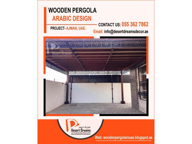 African Teak Wood Pergola Uae | Malaysia Wood Pergola | Sun Shades Covered Pergola in Uae.