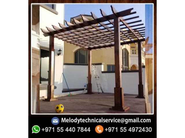 African Teak Wooden pergola | Pergola Suppliers Dubai | Wooden Pergola UAE