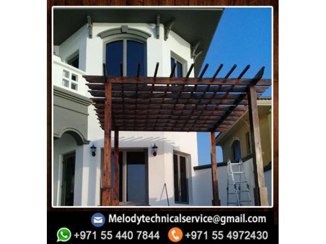 African Teak Wooden pergola | Pergola Suppliers Dubai | Wooden Pergola UAE