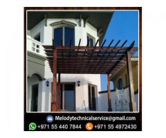 African Teak Wooden pergola | Pergola Suppliers Dubai | Wooden Pergola UAE