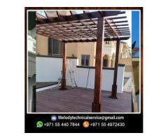 African Teak Wooden pergola | Pergola Suppliers Dubai | Wooden Pergola UAE