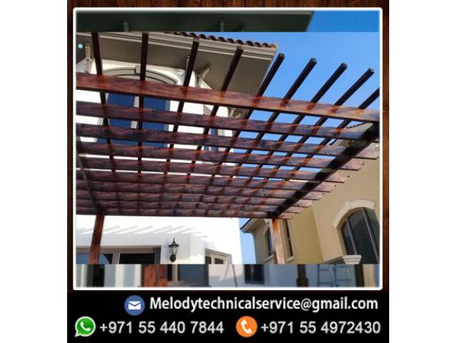 African Teak Wooden pergola | Pergola Suppliers Dubai | Wooden Pergola UAE