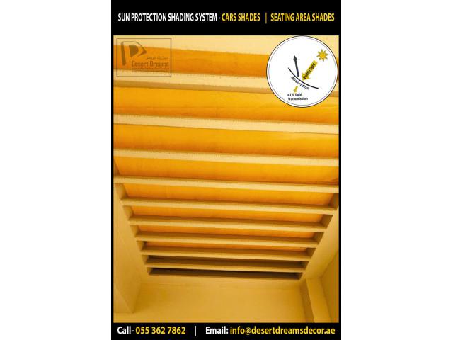 Sun Protection Shades System in UAE | Seating Area Shades Dubai | Car Parking Shades System in UAE.