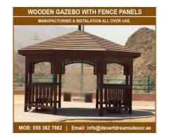 Wooden Railing Gazebo | Wooden Decking Gazebo Dubai | Malaysia Wood Gazebo Suppliers in UAE.
