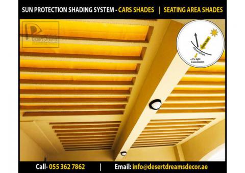 Sun Protection Shades Installing in Uae | Car Shades | Seating Area Shades Dubai.