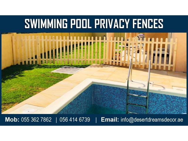 White Picket Fence Uae | Swimming Pool Area Fence | Villa Privacy Fence Uae.
