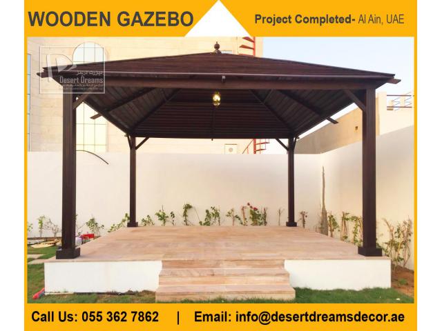 Wooden Roof Gazebo Dubai | Wooden Roof Gazebo Abu Dhabi | Wooden Gazebo Uae.