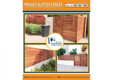 Wooden Slatted Fence Dubai | Wall Slatted Fence | Horizontal Wooden Fences Uae.