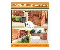 Wooden Slatted Fence Dubai | Wall Slatted Fence | Horizontal Wooden Fences Uae.