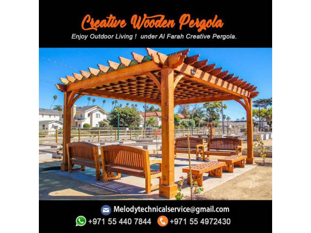 Balcony Attached Pergola Dubai | Pergola Suppliers | Wooden Pergola Abu Dhabi