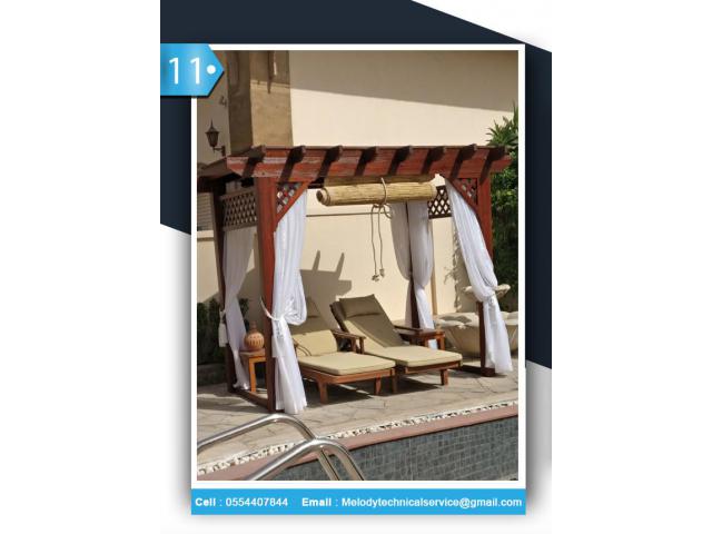 Seating Area Pergola Dubai | Wooden Pergola Arabian Ranches | Pergola in UAE