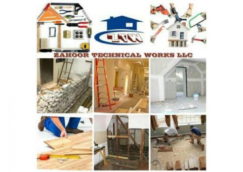 Office Renovation, villa, Shops, home fit outworks 052- 5868078