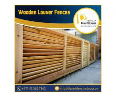 Wooden Slat Fences Uae | Wall Boundary Fences | Privacy Slatted Panels Dubai.