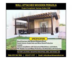Wall Attached Pergola Uae | Seating Area Pergola | Meranti Wood Pergola | Teak Wood Pergola Uae.