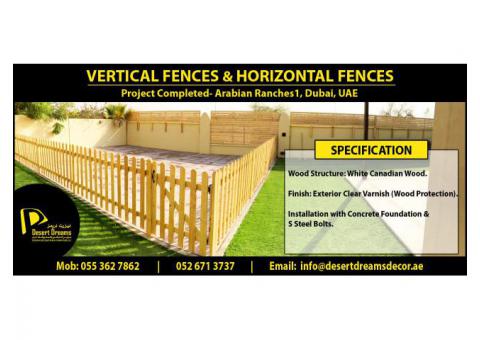 Wooden Slatted Fences Uae | Wooden Horizontal Fences in Uae.