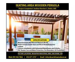 Wooden Shades Pergola Dubai | Wall Attached Pergola Uae | BBQ Pergola | Pergola Uae.