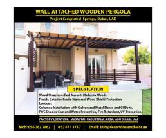 Wooden Shades Pergola Dubai | Wall Attached Pergola Uae | BBQ Pergola | Pergola Uae.