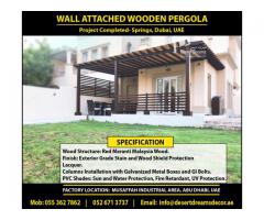 Wooden Shades Pergola Dubai | Wall Attached Pergola Uae | BBQ Pergola | Pergola Uae.