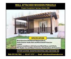 Wooden Shades Pergola Dubai | Wall Attached Pergola Uae | BBQ Pergola | Pergola Uae.