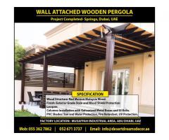 Wooden Shades Pergola Dubai | Wall Attached Pergola Uae | BBQ Pergola | Pergola Uae.