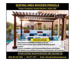 Wooden Shades Pergola Dubai | Wall Attached Pergola Uae | BBQ Pergola | Pergola Uae.