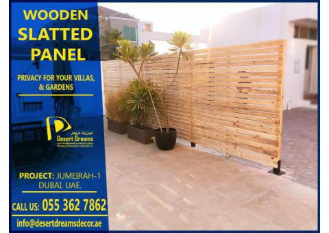 Wooden Slatted Panels in Dubai | Villa Privacy Panels | Garden Privacy Panels Dubai.