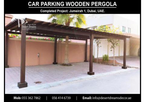 Car Parking Wooden Structures in UAE | Villa Car Parking Pergola Dubai.