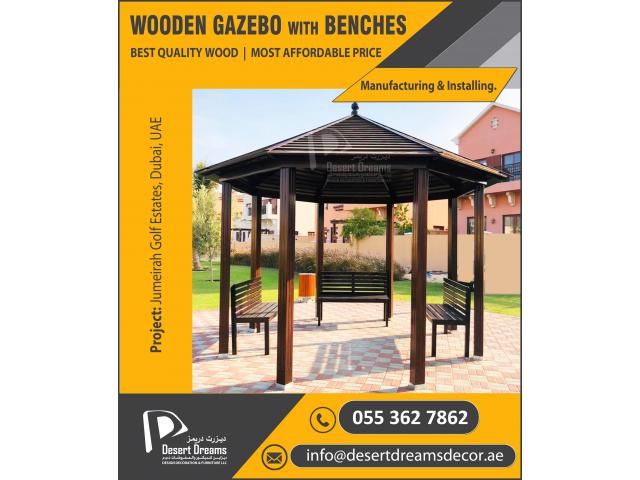 Seating Area Wooden Gazebo Dubai | Garden Gazebos | Wooden Gazebo Dubai, Abu Dhabi | Ain Ain.