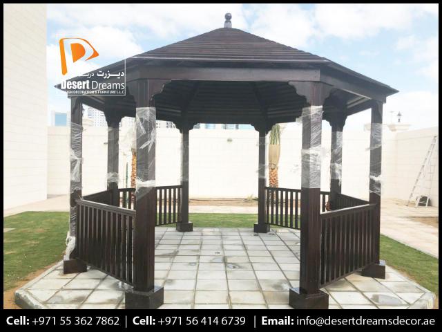 Seating Area Wooden Gazebo Dubai | Garden Gazebos | Wooden Gazebo Dubai, Abu Dhabi | Ain Ain.