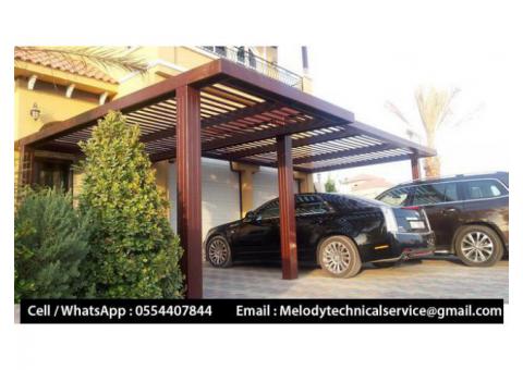 Wooden Sun Shades | Wooden car Parking Shades Dubai | Car Parking Pergola