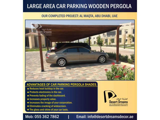 Car Parking Wooden Structures in Uae | Villa Parking Wooden Pergola in UAE.