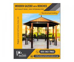 Octagon Shape Gazebo Uae | Wooden Deck Gazebo | Design and Build Gazebo in UAE.