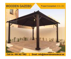 Wooden Roofing Gazebo in Dubai | Hexagon Gazebo | Octagon Shape Gazebo Uae.